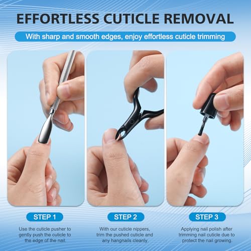 FERYES Black Stainless Steel Cuticle Nippers - 4R13 Precision Manicure & Pedicure Tool