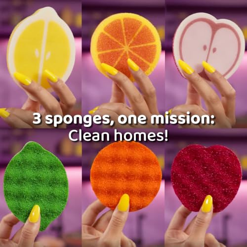 O-Cedar Fruit-Shaped Scrub Sponge Variety Pack - 3 Count