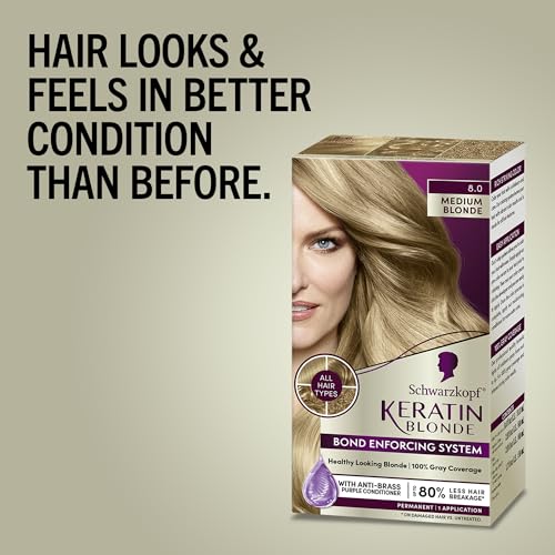 Schwarzkopf Keratin Blonde 8.0 Permanent Hair Dye | Gray Coverage