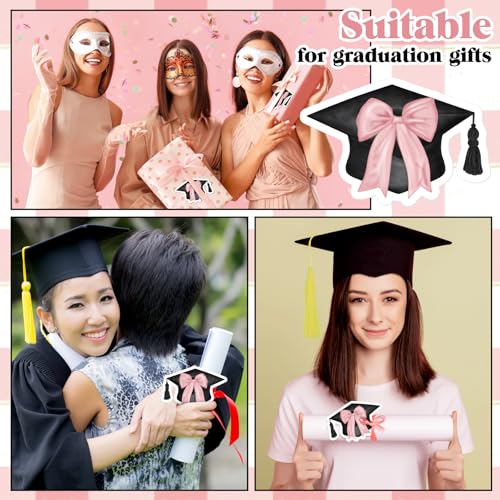 Fuutreo 50 Pcs Graduation Advice Cards with Pink Bow - Double-Sided