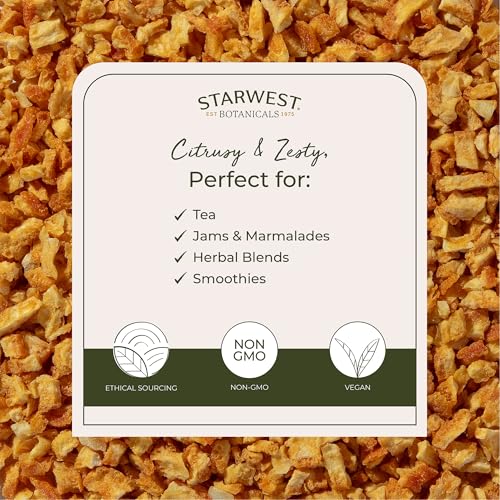 Organic Dried Orange Peel - Bright & Zesty Culinary Ingredient, 4 oz Pouch