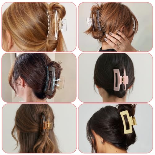 36 Pcs Rectangle Hair Claw Clips, 3.35 Inch Non-Slip for Thick & Thin Hair