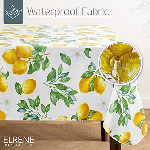 Vintage Lemon Tablecloth - Water-Resistant Vinyl, 52" Square