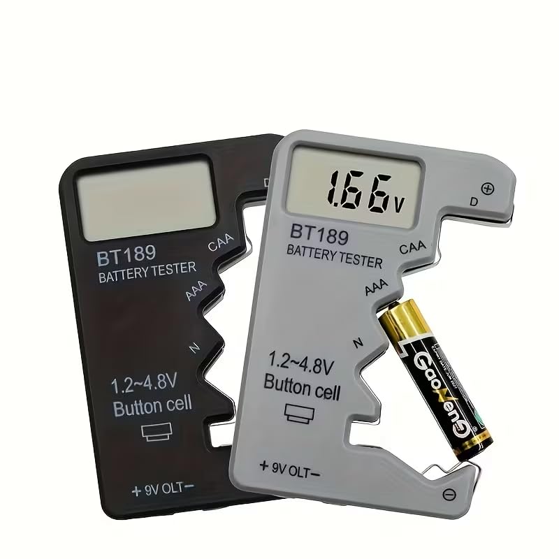 Digital Battery Tester - LCD Display Battery Capacity Checker for AA, AAA, C, D, 9V, Button Cell Batteries | Portable Power Test Tool