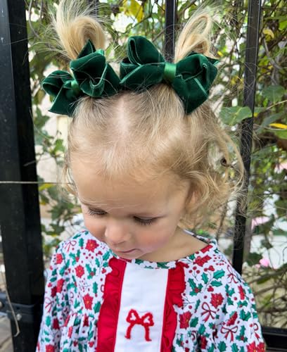 Wee Ones Mini Velvet Hair Bow with No-Slip Clip - Red, Girl's Hair Accessory