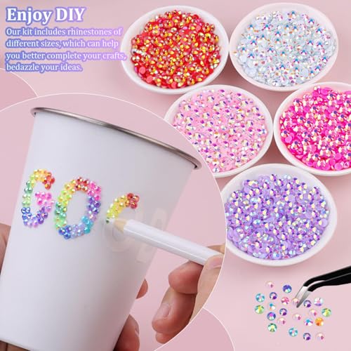 20,000pcs 4mm Resin Rhinestones Bedazzling Kit with B7000 Glue & Tools