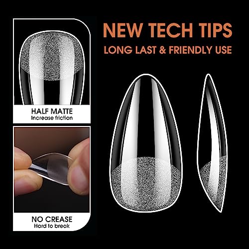 BORNBYME Extra Short Almond Soft Gel Nail Tips 120PCS Full Cover False Nails