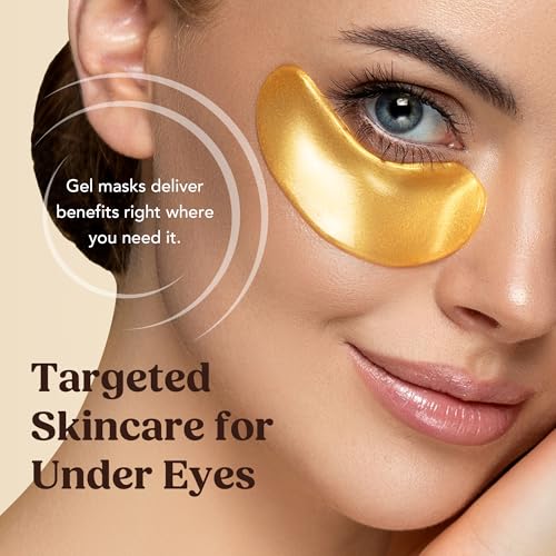 DERMORA Golden Glow Under Eye Patches - 50 Pairs for Radiant Skin