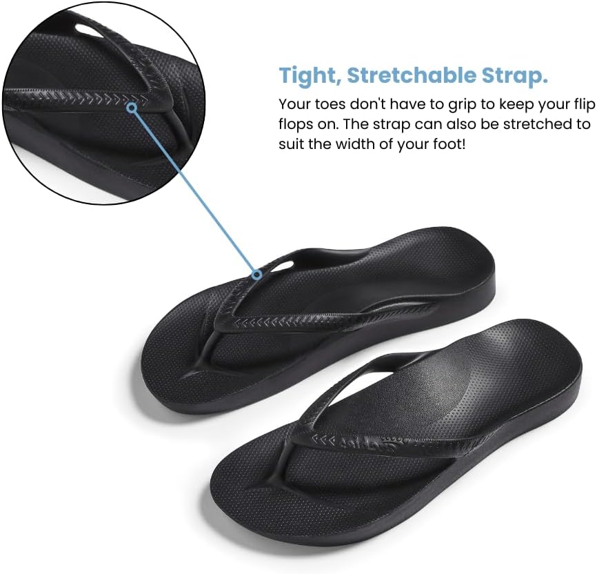Archies Arch Support Flip Flops | Orthotic Sandals for Plantar Fasciitis Relief - Lightweight, Cushioning & Shock-Absorbing Comfort