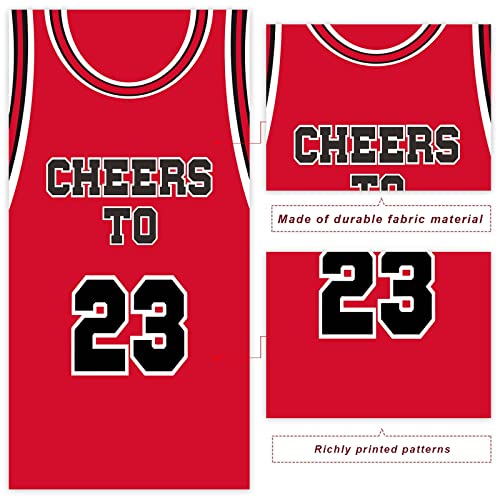 23rd Birthday Basketball Banner - Red Sports Theme Decor