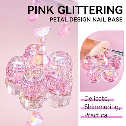 Makartt Aurora Clear Pink Magnetic Nail Stand Kit for Press-On Nail Art