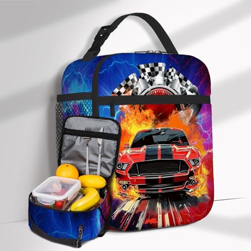 Insulated Cars Lunch Box for Kids - Reusable Thermal Tote