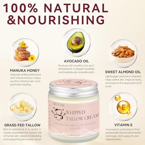 Grass-Fed Beef Tallow & Honey Balm for Sensitive Skin - 4 FL.OZ