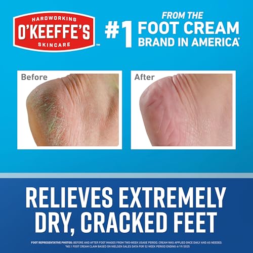 O'Keeffe's Healthy Feet Foot Cream - 3.2 oz Jar (2 Pack) for Cracked Dry Feet Relief