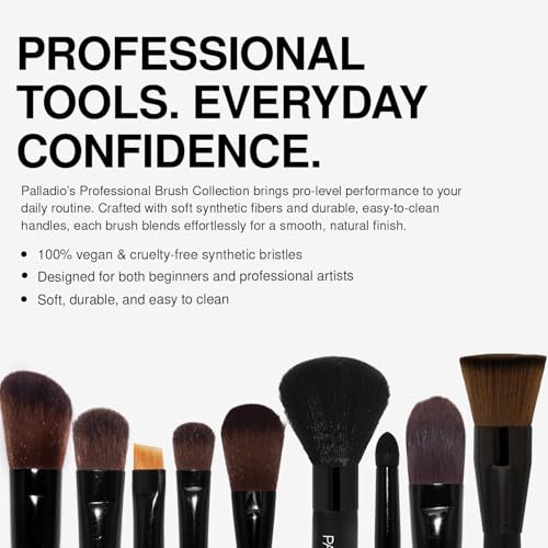 Palladio Flat Shadow Eyeshadow Brush - Flawless Blending & Contouring, Synthetic Bristles, Professional Makeup Tool