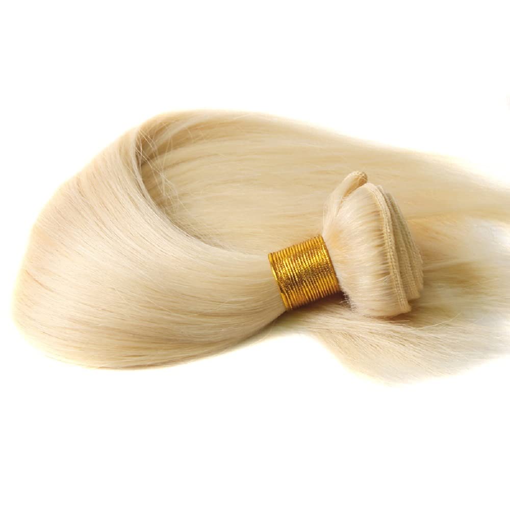 Freiuoke 613 Straight Bundle 14 Inch Blonde Human Hair Bundles 613 Bundles Human Hair Brazilian Unprocessed Virgin Hair Single Bundle