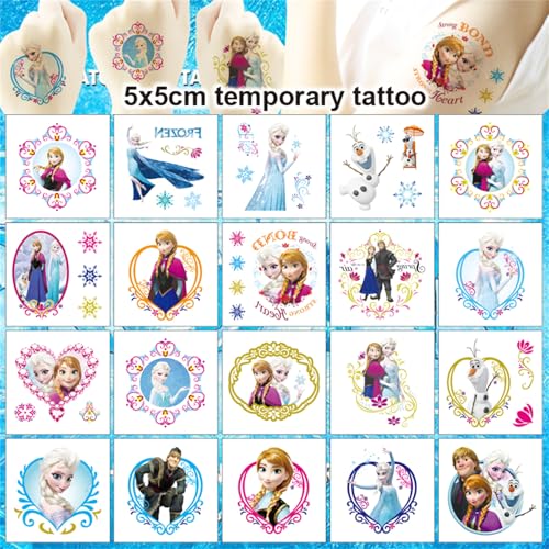 Frozen Temporary Tattoos - 40 Sheets of Cute Ice Princess Stickers