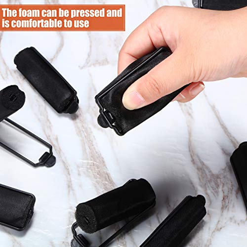 WILLBOND 40 Pcs Black Satin Foam Hair Rollers with Clips