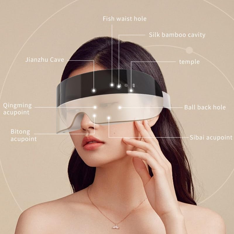 Eye Massager with Heat & Cooling - Smart Heated 3D Massage Mask for Travel & Home Use | Perfect Father's Day Gift