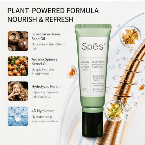 Spes Dry Shampoo Oil Control Gel 0.85 Fl Oz - No-Rinse Volumizing Hair Care