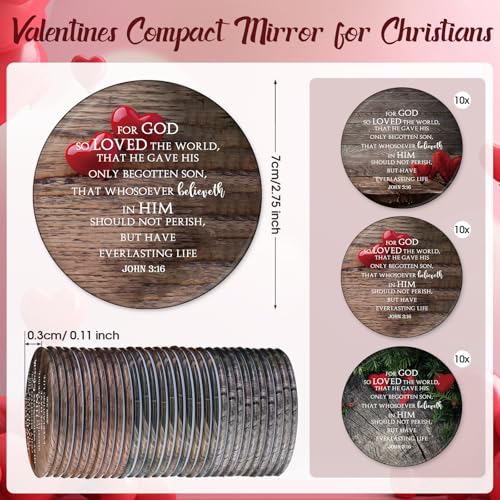 30 Pcs Christian Compact Mirrors with Bible Verses - Religious Gifts for Women