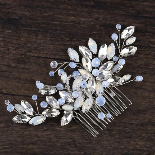 Light Blue Bridal Hair Clip and Comb for Weddings & Special Occasions