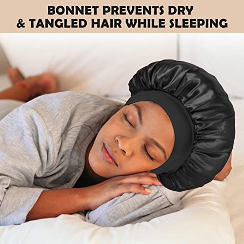 ZHENSILK 2-Pack Silk Sleep Bonnets for Women - Soft Satin Hair Wraps