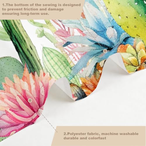 Boho Cactus Floral Shower Curtain, Waterproof, 72x72 IN