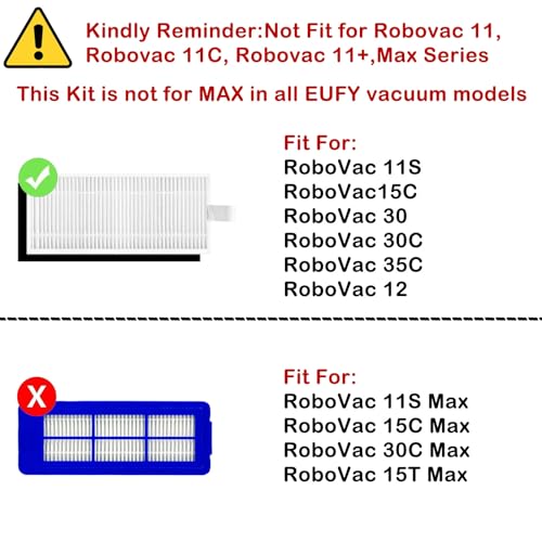 eufy RoboVac Replacement Parts Kit - 11S, 12, 15T, 30C Compatible