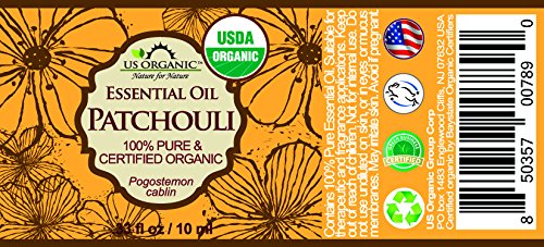 US Organic Patchouli Essential Oil 0.33 Fl Oz - USDA Organic, Steam Distilled, Aromatherapy & DIY Use