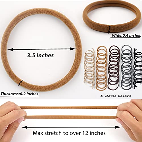CélLOT 50Pcs 8cm Extra Large Hair Ties for Dreadlocks – High-Stretch Frictionless Ponytail Holders