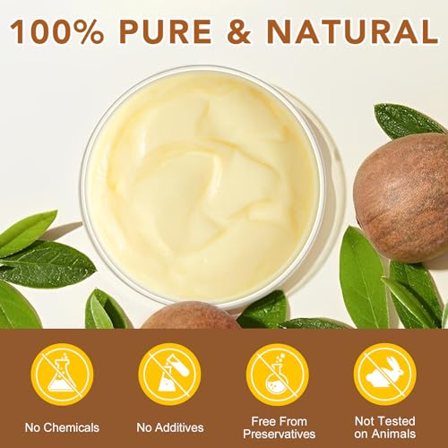 Raw Organic Unrefined Shea Butter - Deep Moisturizer for Skin and Hair, 7.8oz