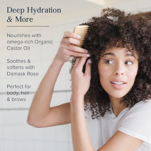HERITAGE STORE Rose Castor Oil Serum - Nourishing Hair & Skin Oil, 2oz
