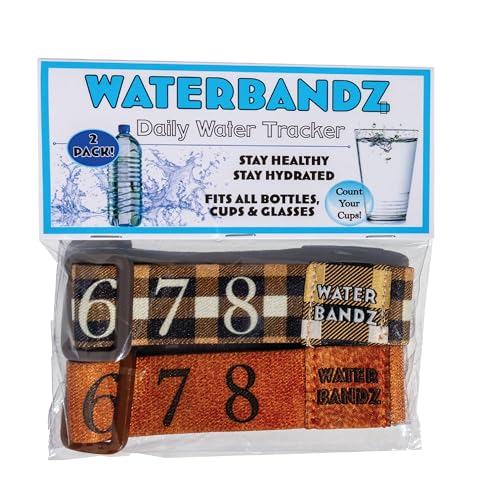 WaterBandz Hydration Tracker Bands - Set of 2 for Water Bottles & Cups