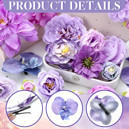 BBTO 21 Pcs Flower Hair Clips - Floral Barrettes for Women