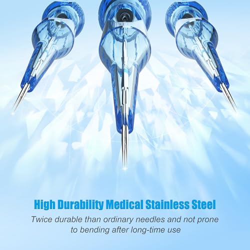 Emalla ELIOT Tattoo Cartridge Needles, 20Pcs Premium Tattoo Needles #10 Standard Round Liner Tattoo Cartridges 1003RLL Tattoo Needles Diameter 0.30mm Long Taper 5.0mm for Machine Tattoo Supplies