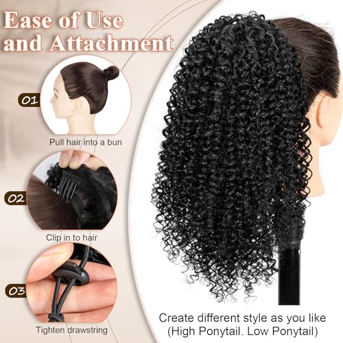 14 Inch Afro Curly Ponytail Extension for Black Women - NEOWIG