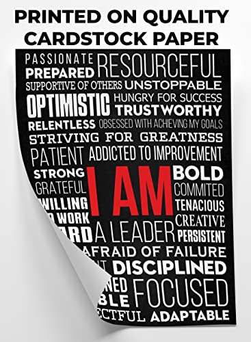 HoneyKICK I AM Affirmations Wall Art - Motivational Cardstock Decor