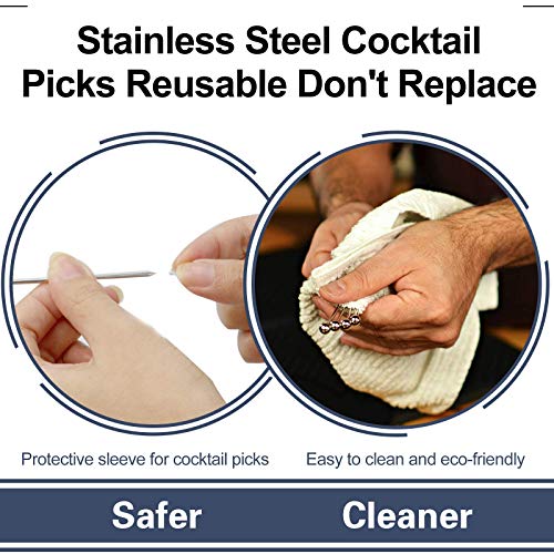 SOGEWO 6-Inch Stainless Steel Cocktail Picks - Set of 15