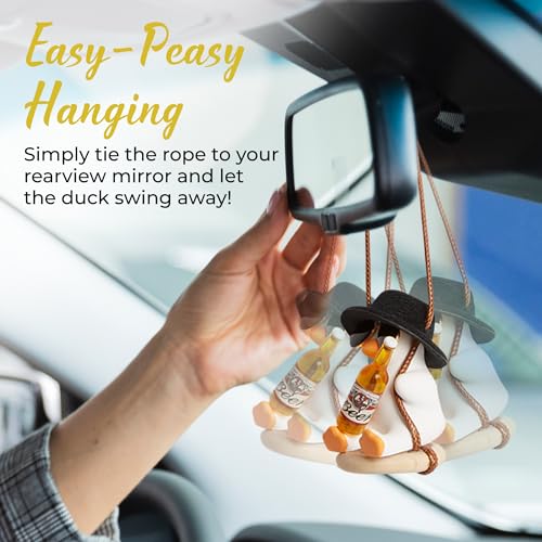 Swinging Duck Rear View Mirror Ornament - Cute Car Accessory