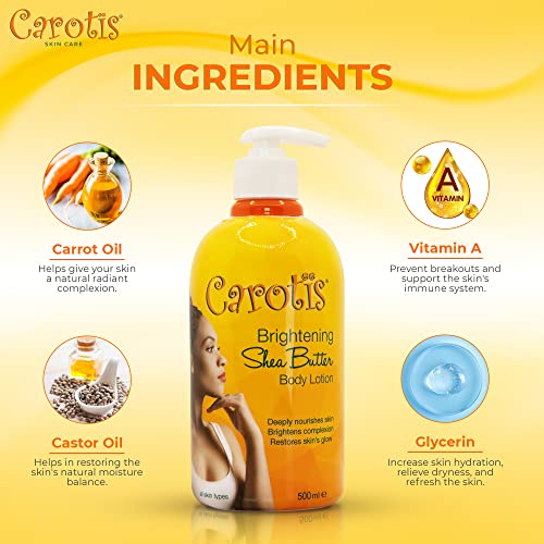 Carotis Skin Brightening Body Lotion with Shea Butter & Arbutin - 17.6 fl oz
