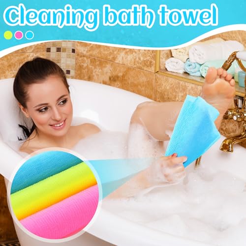 12-Pack African Exfoliating Bath Net Towel - 36-Inch Long Body Scrubber