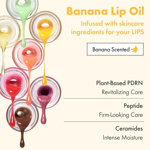 Amuse Seoul Banana Lip Oil - Moisturizing Vegan Hydrating Gloss, 02 Banana