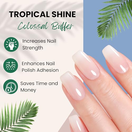 Tropical Shine Colossal 4-Way Nail Buffer - Portable Nail Care Tool