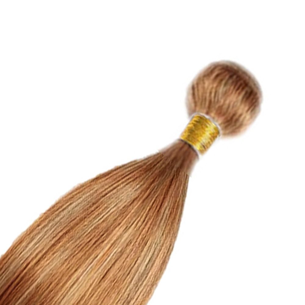 28 30 32 Inch P27/30 Human Hair Bundles Honey Brown Straight Bundles 8A Brazilian Virgin Remy 3 Bundles Double Weft Soft Real Highlight Hair Extensions