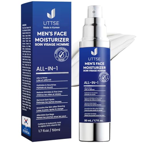 Uttse 6-in-1 Face Moisturizer for Men - Reduces Eye Bags & Dark Circles - 1.7 fl oz