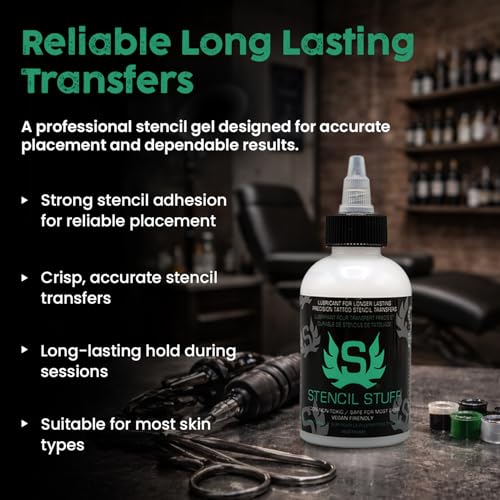 Stencil Stuff Tattoo Stencil Transfer Gel ? 4oz Tattoo Stencil Transfer Solution ? Vegan-Friendly Stencil Gel ? Fast-Drying and Long-Lasting ? Clean and Easy Application