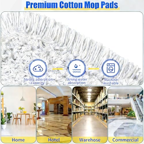 24" Heavy Duty Commercial Dust Mop with 2 Cotton Pads