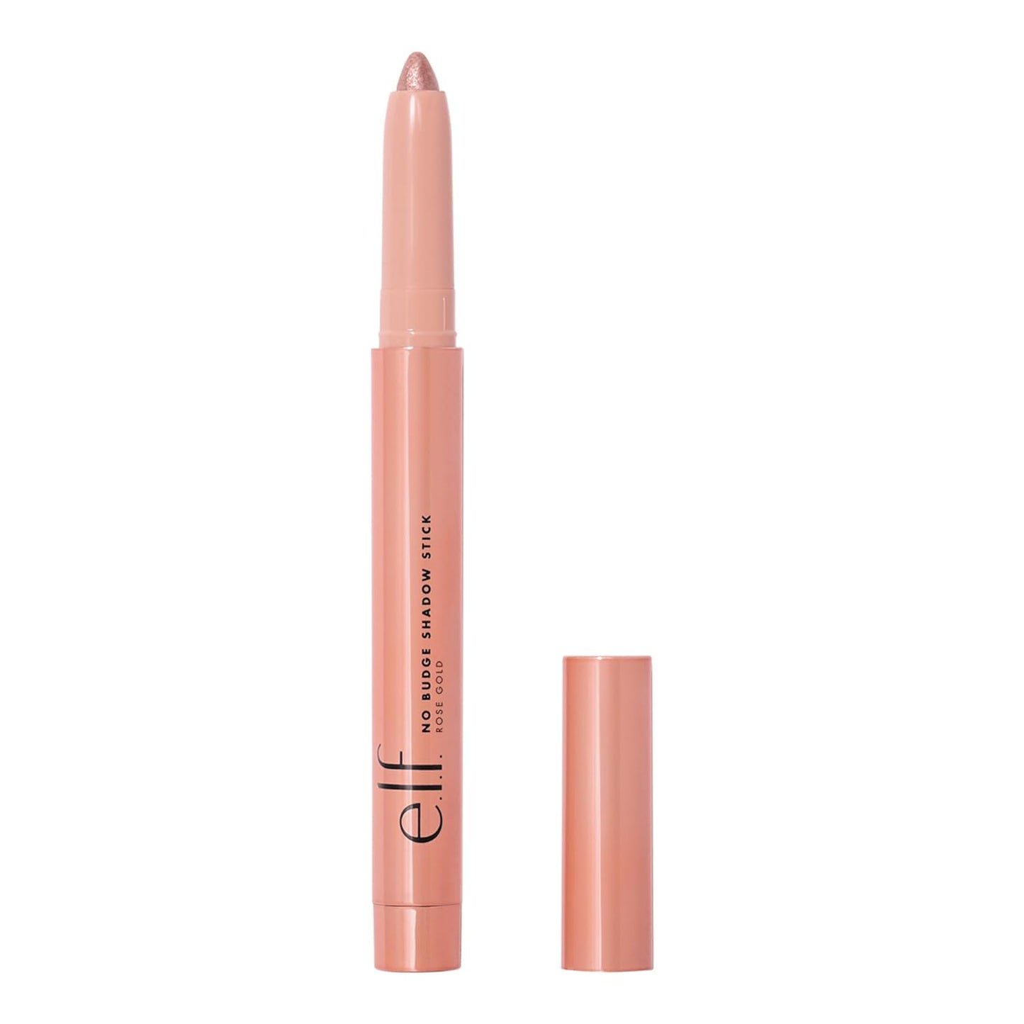 e.l.f. No Budge Shadow Stick - Long-Lasting Cream Eyeshadow in Rose Quartz | High-Pigment Metallic Finish, Vegan & Cruelty-Free
