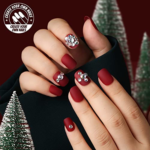 Teenitor 24-Pack Short Press On Nails Kit with Nail Glue